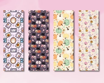 Cute Halloween Pattern Bookmarks, Ghost Design, Halloween Design Bookmarks, Halloween Bookmark, Pumpkin Bookmarks, Booklover Gift