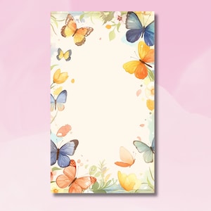 Simpatico blocco note con farfalla, disegno di farfalla ad acquerello, blocco note con farfalla e fiore