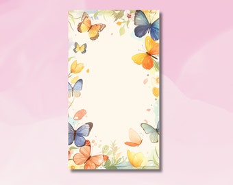 Joli bloc-notes papillon, motif papillon aquarelle, bloc-notes papillons et fleurs