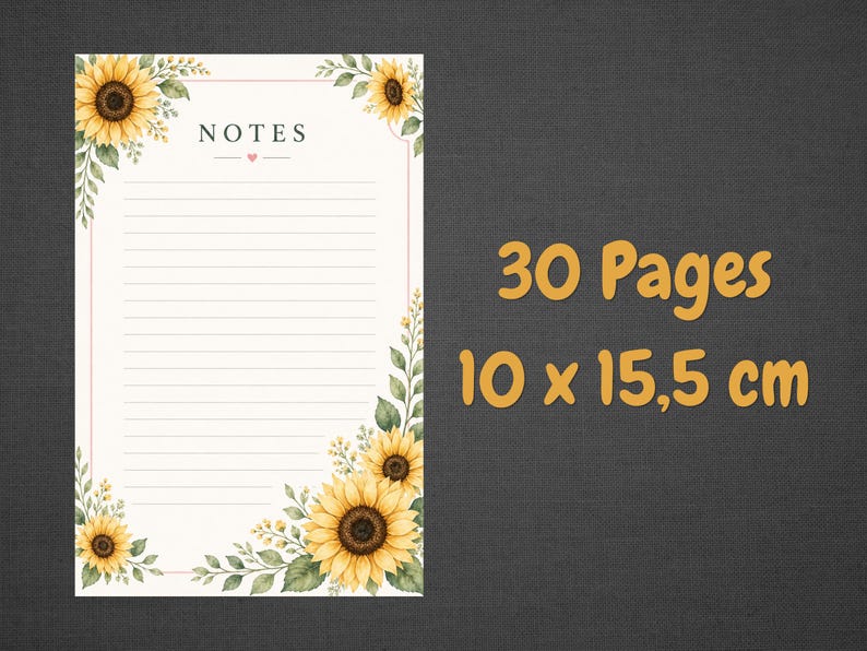 Notepad: Sunflower Notes Notepad, Sunflower To-do List, Notepad With ...