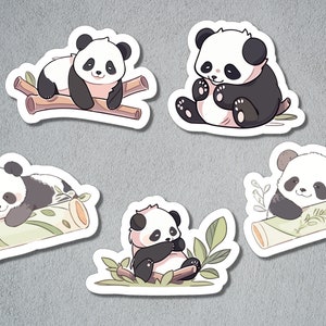 Süße Pandas Sticker, Panda Sticker Set, Tier Sticker, süße Tier Sticker, BuJo Supplies, Kinder Sticker