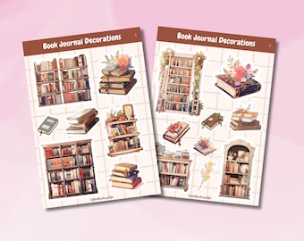 Book Sticker Decoration, Stickers for Book Journals, Reading Journal Stickers, Cute Book Sticker