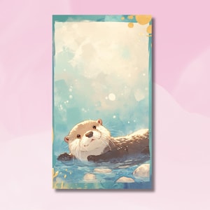 Bloc-notes mignon loutre, bloc-notes animal marin, fait main en Allemagne