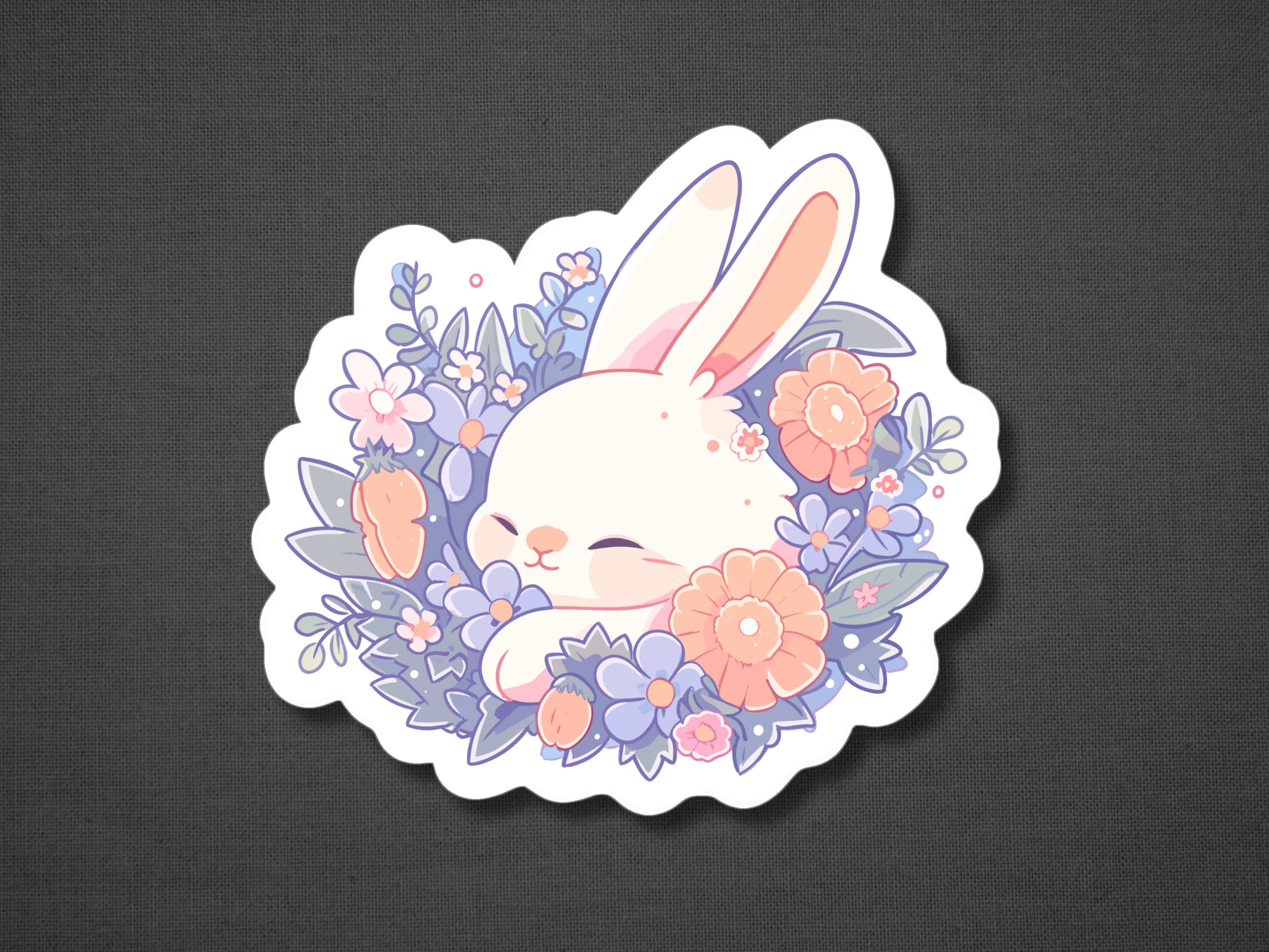 Cute Bunny Stickers, Bunny Sticker Set, Animal Sticker, Grass Animal ...