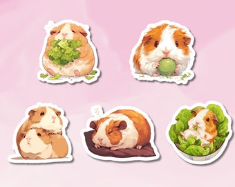 Cute Guineapig Sticker, Eating Guineapigs, Pet Sticker, Cute Guineapigs, BuJo and Diary Supplies