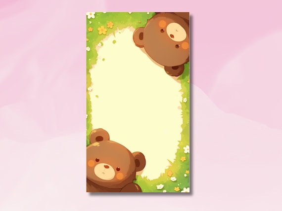 Cute Bear Notepad, Teddybear Notepad, Cuddly Bear Notepad, Kawaii Brownbear Memopad, Teddy Bear