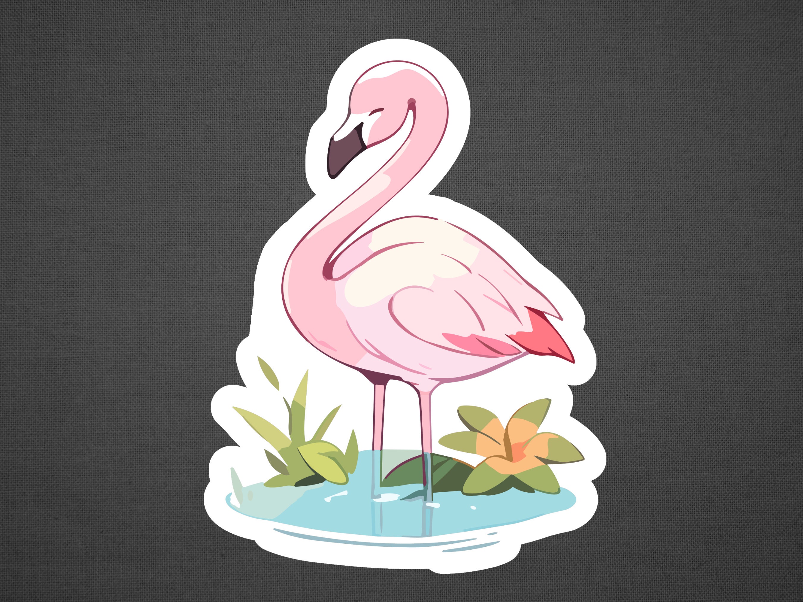 Cute Flamingo Stickers, Flamingo Sticker Set, Animal Sticker, Tropical ...