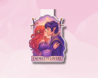 Marcapáginas magnético "De enemigos a amantes": un regalo para los amantes de los libros románticos