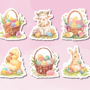 Adesivi carini di Pasqua, set di adesivi coniglietto di Pasqua, adesivo di Pasqua, adesivo di Pasqua stagionale, forniture BuJo, adesivo per bambini
