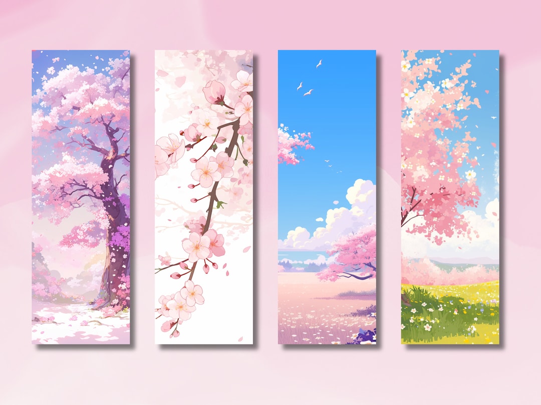 Cute Cherry Blossom Tree Bookmarks, Sakura Bookmarks, Cute Cherry ...