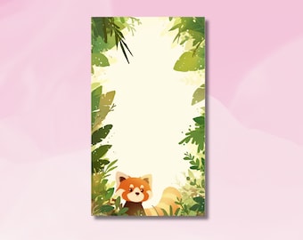 Red Panda Notepad, Panda in the Jungle Notepad, Cute Red Panda Notepad, Panda Notepad, Memopad