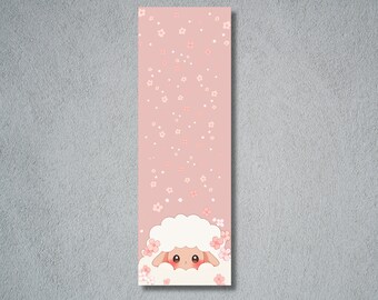 Cute Bookmark, Sheep Peeking Bookmark, Cute Sheep Bookmark, Kawaii Sheep, Pastel Pink Sheep Bookmark, Pink Cozy Bookmark