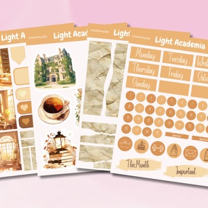 Light Academia Journaling Kit, Beiges Journal und Planner Kit, Planer Aufkleber, Vintage Light Academia Sticker
