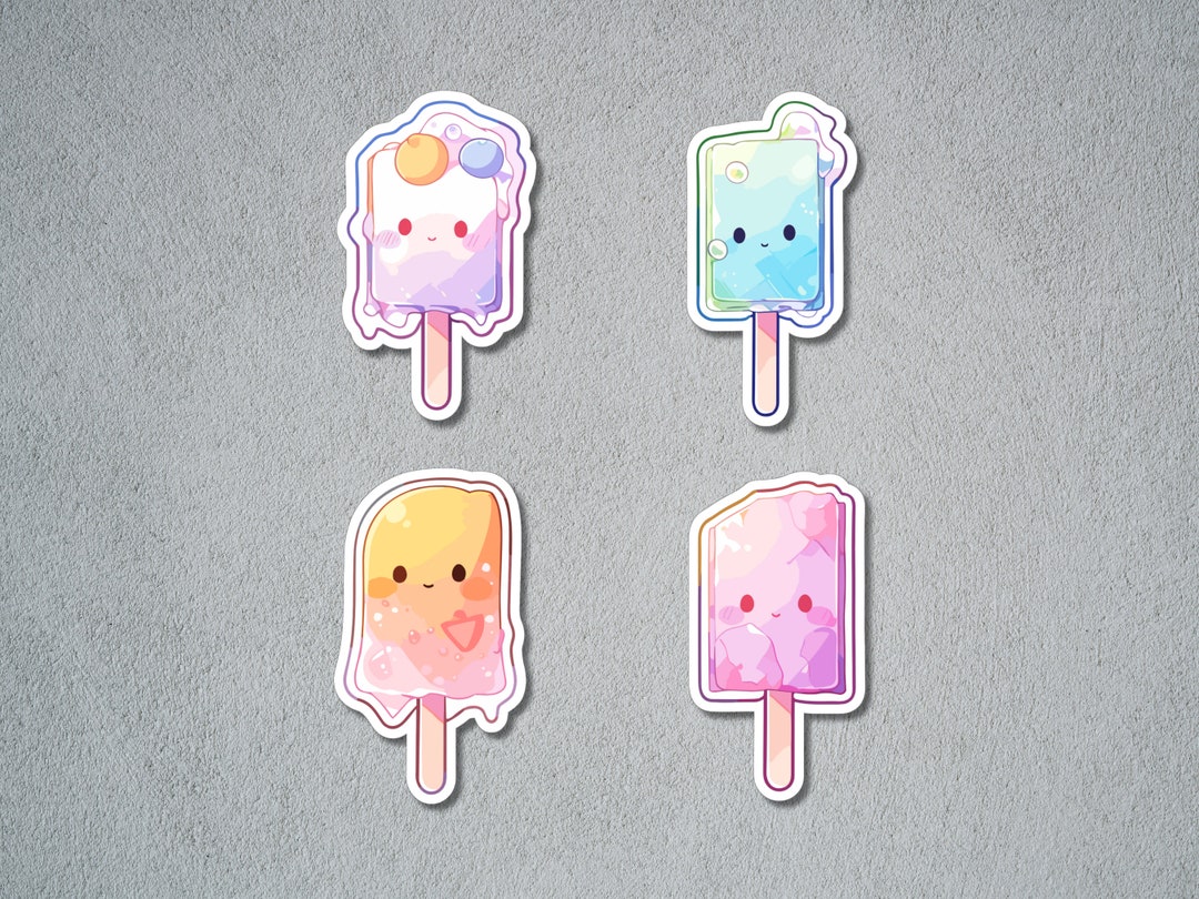 Popsicle Friends Sticker, Popsicle Sticker, Cute Ice-cream Sticker ...
