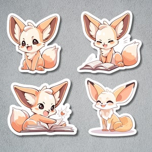 Simpatici adesivi Fennec Fox, set di adesivi Fennec Fox, adesivo animale, adesivo animale volpe, forniture BuJo, adesivo per bambini