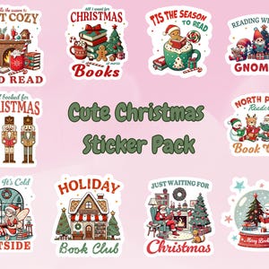 Pacchetto adesivi natalizi per libri, edizione di adesivi carini per libri di Natale, adesivi per il tuo Kindle, adesivo Kindle, adesivo in vinile per libri