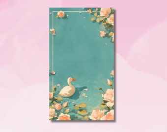 Duck Notepad, Cute Duck Memopad, Duck on a pond Notepad, Notepad for lists and doodles