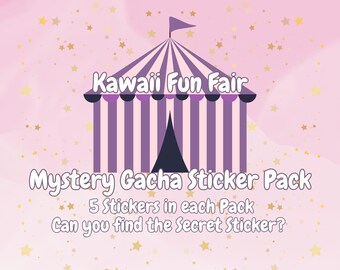 Kawaii Fun Fair Animal Sticker Pack: Rare Collectible Gacha Stickers