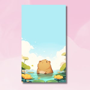 Niedlicher Capybara im Teich Notizblock, Capybara Notizblock, Meerestier Notizblock, Capybara Notizblock