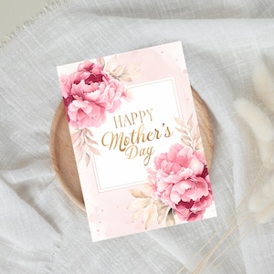 Alles Gute zum Muttertag Grußkarte, Blumige Muttertagskarte, Blumengrußkarte, Muttertagskarte, Muttertagsgeschenk