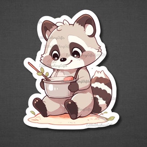 Cute Raccoon Stickers, Raccoon Sticker Set, Animal Sticker, Forest ...