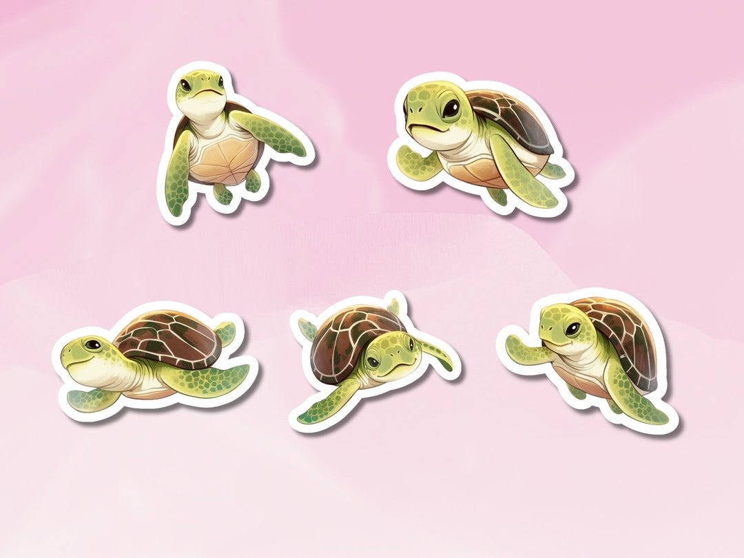 Turtle Name Sticker Turtle Sticker, Cute Turtle Stickers, Watercolor Turtles, Sticker for ...