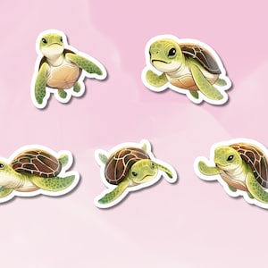 Turtle Sticker, Cute Turtle Stickers, Watercolor Turtles, Sticker for your journal, BuJo Supplies, Kids Sticker