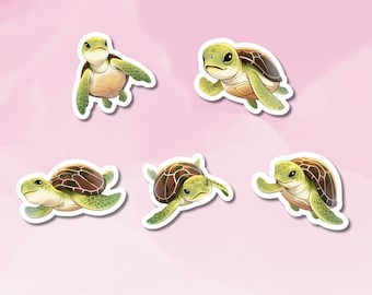 Turtle Sticker, Cute Turtle Stickers, Watercolor Turtles, Sticker for your journal, BuJo Supplies, Kids Sticker