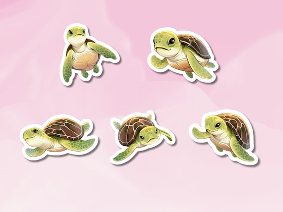 Turtle Sticker, Cute Turtle Stickers, Watercolor Turtles, Sticker for your journal, BuJo Supplies, Kids Sticker