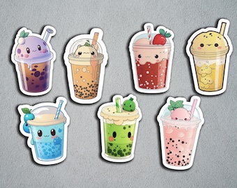 Niedlicher Bubble Tea Aufkleber, Lebensmittelaufkleber, glänzender gestanzter Aufkleber, dekorativer Aufkleber, Journal- und Sammelalbenaufkleber, Bubbletea, Getränkeaufkleber