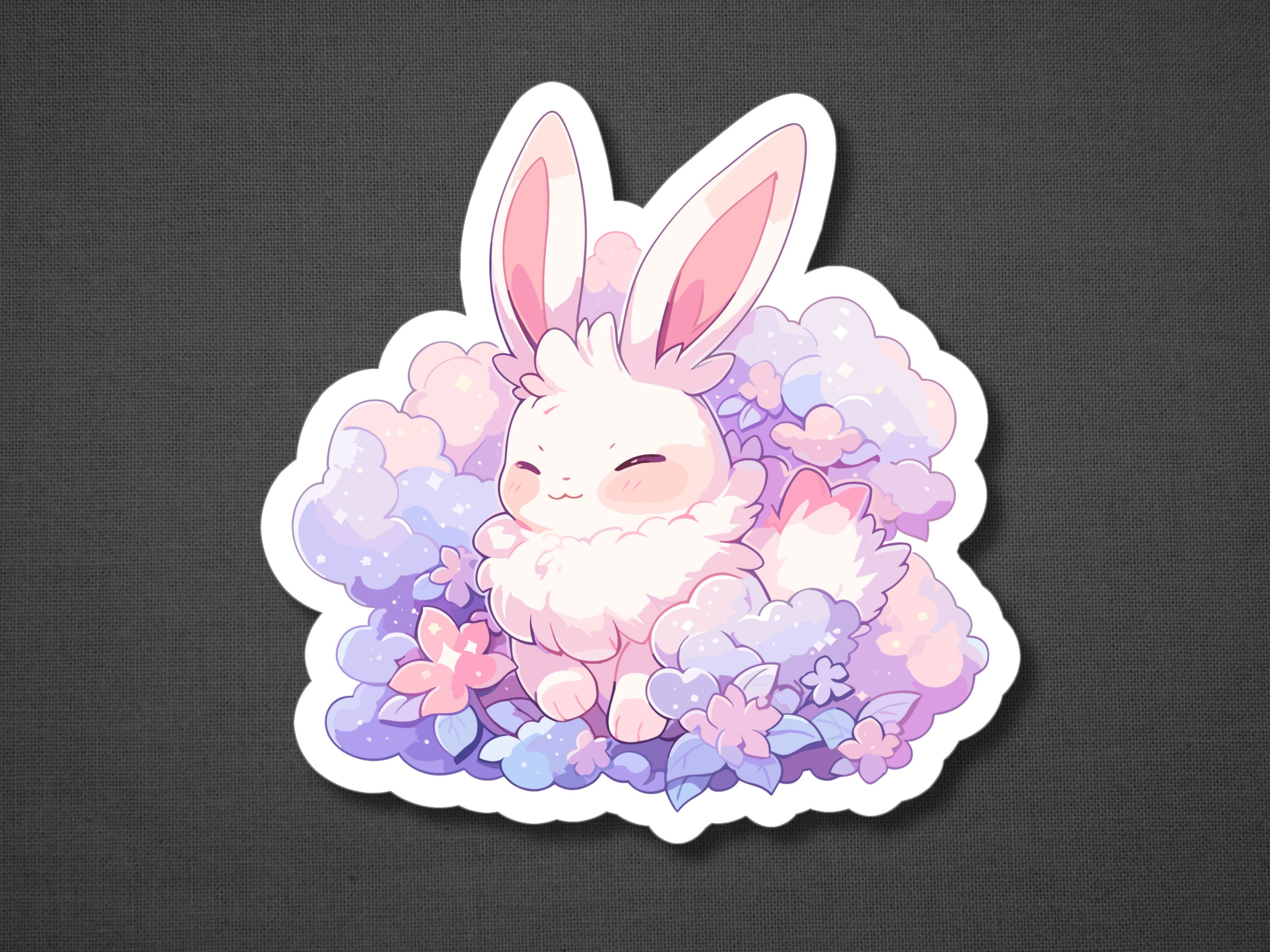 Cute Bunny Stickers, Bunny Sticker Set, Animal Sticker, Grass Animal ...