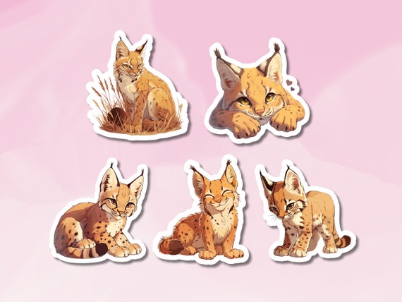 Lynx Sticker, Cute Lynx, Big Cat Sticker, Adorable Comic Lynx Sticker, Vinyl Lynx Sticker