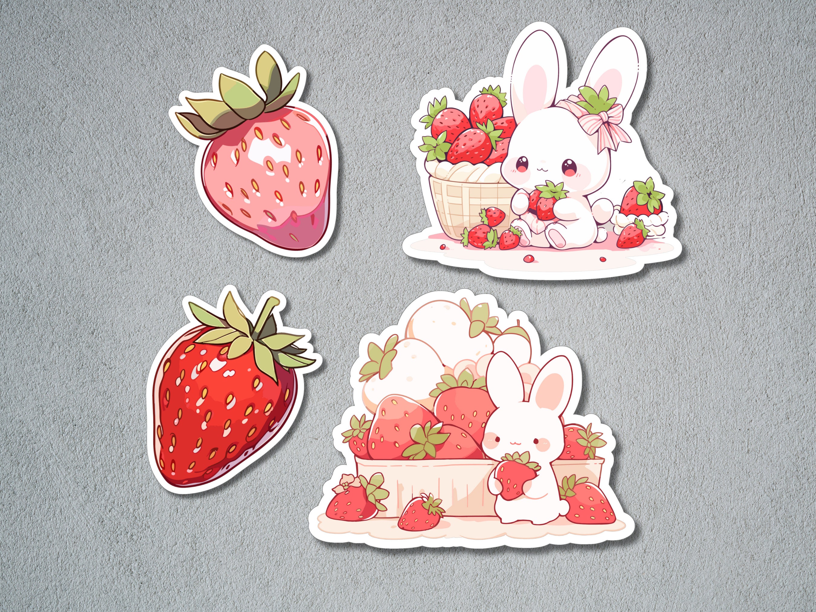 Cute Strawberry Sticker, Strawberry Sticker Set, Decorative Sticker ...