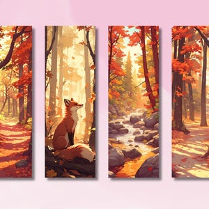 Autumn Forest Bookmarks: Fall Landscape Design, Booklover Gift