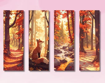 Autumn Forest Bookmarks: Fall Landscape Design, Booklover Gift