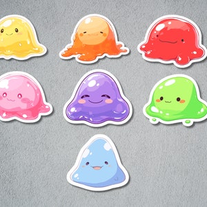Adesivo slime carino, slime carino, adesivo slime colorato, set adesivi slime, set adesivi carino, pacchetto adesivi slimey, adesivo Kawaii