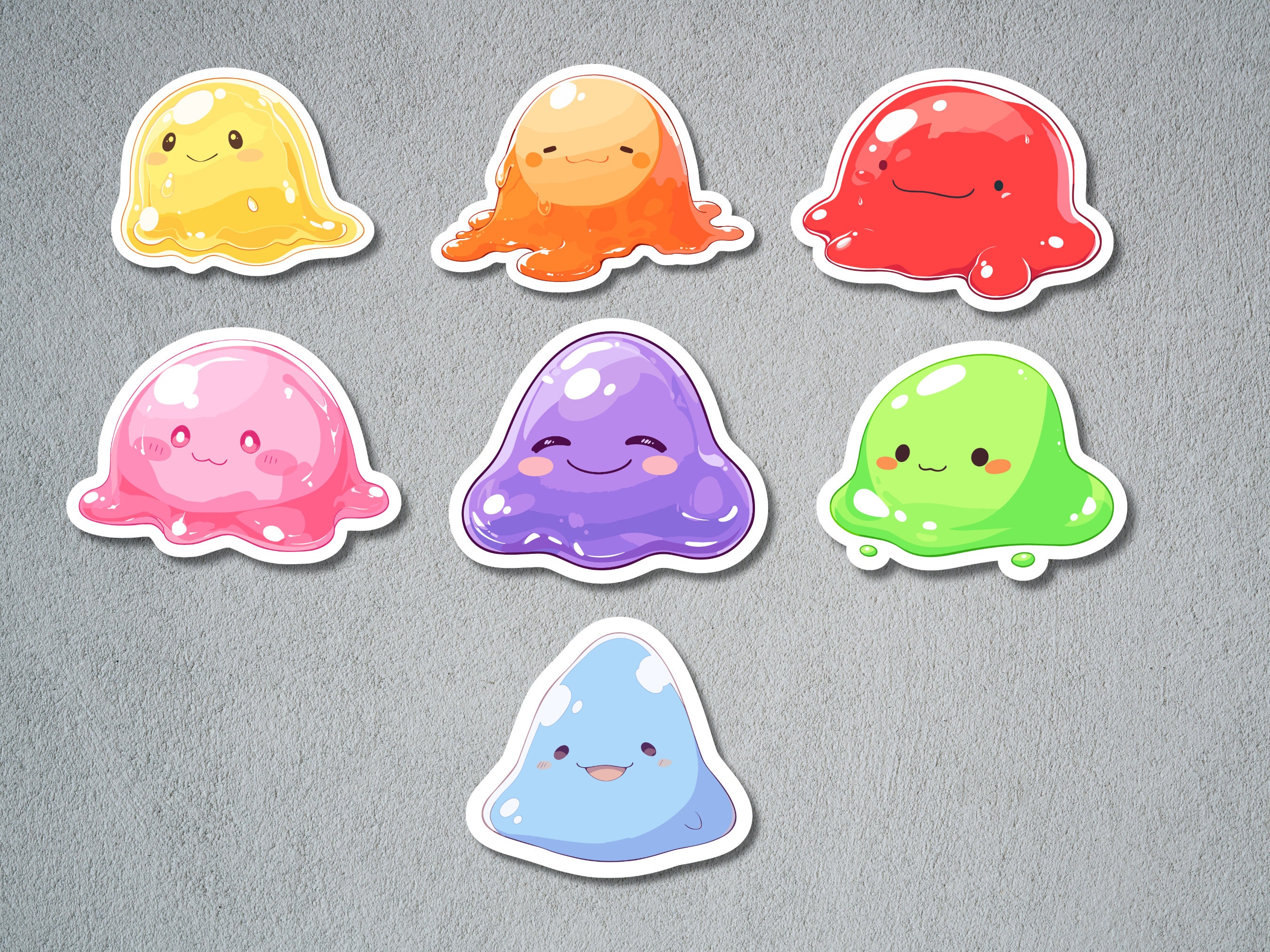 Cute Slime Sticker, Cute Slime, Colorful Slime Sticker, Slime Sticker Set, Cute Sticker Set, Slimey Sticker Pack, Kawaii Sticker