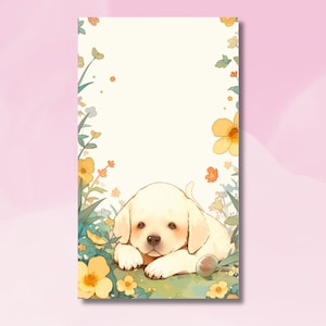 Uroczy notatnik Golden Retriever, notatnik, notatnik Goldie, notatnik z psem, uroczy notatnik Goldie, notatnik z psem w trawie