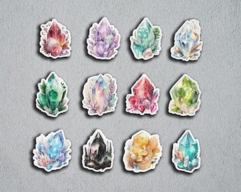 Cute Birthstone Sticker, Crystal Gem Stickers, Glossy Die-Cut Sticker, Journal and Scrapbooking Sticker, Birthstone Gems, Crystal Stickers