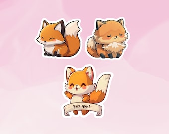 Ensemble d'autocollants de renard mignons de la collection Fox, ensemble de renards