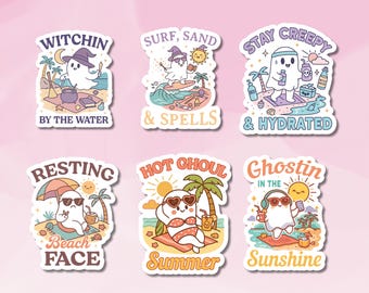 Summerween Ghost Sticker Set: Spooky Summer Journal Decor