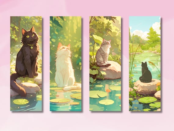 Cute Persian Cat Bookmarks, Cute and Fluffy Persian Cat Design, Persian Park Design Bookmarks, Pet Bookmark, Booklover Gift