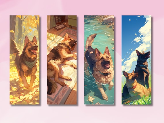 Adorable German Sheperd Bookmarks, Cute German Sheperd Design, Cute Dog Design Bookmarks, Pet Bookmark, Booklover Gift