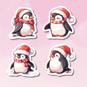 Niedlicher Winter-Pinguin-Aufkleber, Pinguin-Aufkleber-Set, Tieraufkleber, Schnee-Tieraufkleber, BuJo Zubehör, Kinderaufkleber, Pinguin-Aufkleberpaket