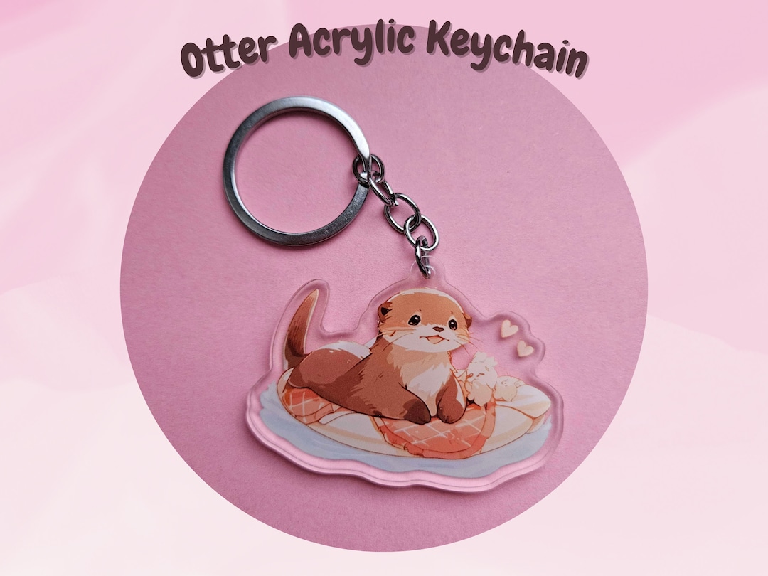 Acrylic Otter Keychain, Cute Otter Keychain, Double Sided Keychain