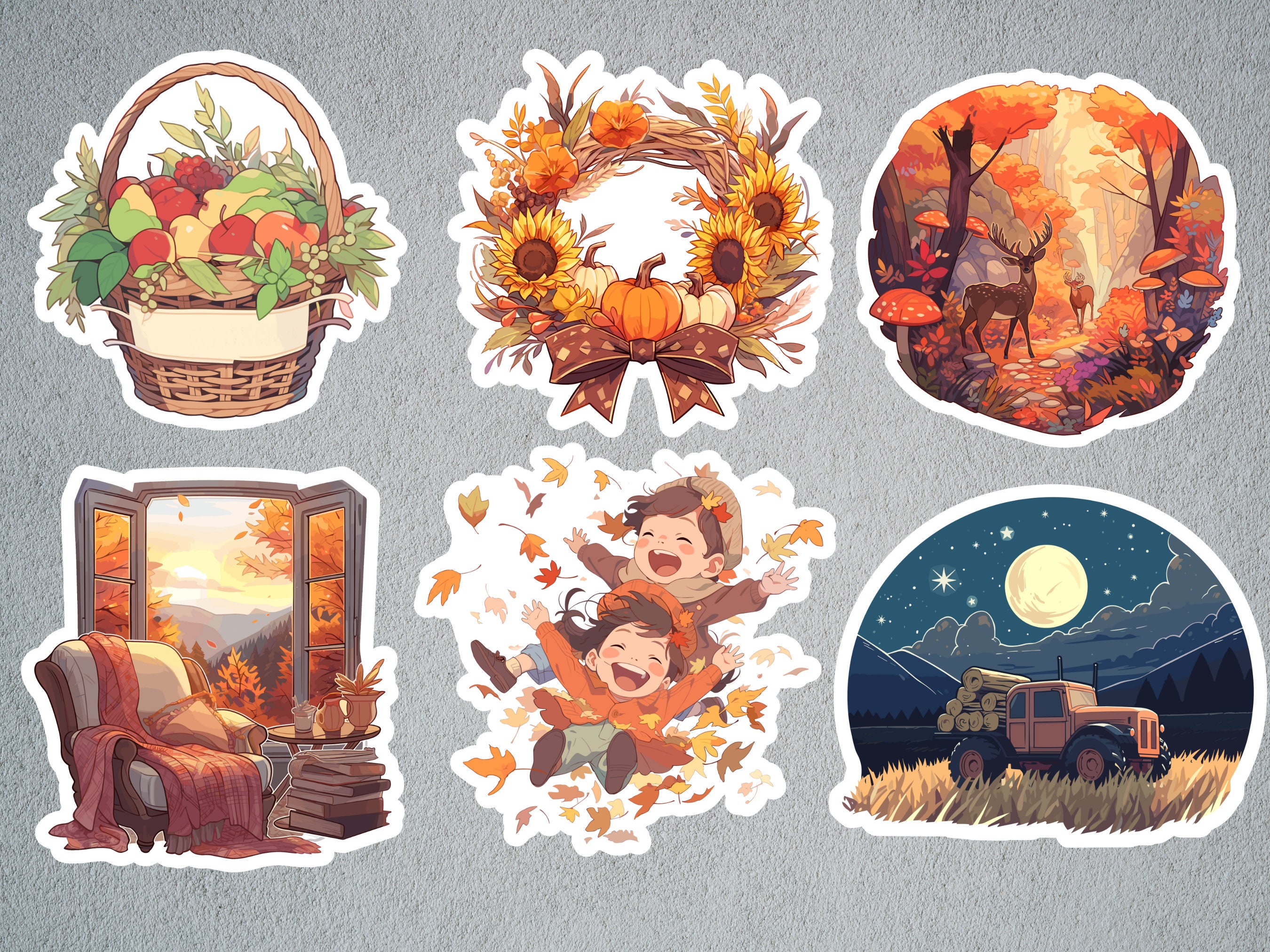 Autumn Time Sticker, Vivid Autumn Witch Sticker, Autumn Sticker Pack ...