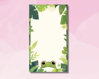 Cute peeking frog Notepad, Frog Memopad, Notepad for doodles and lists, Frog Design