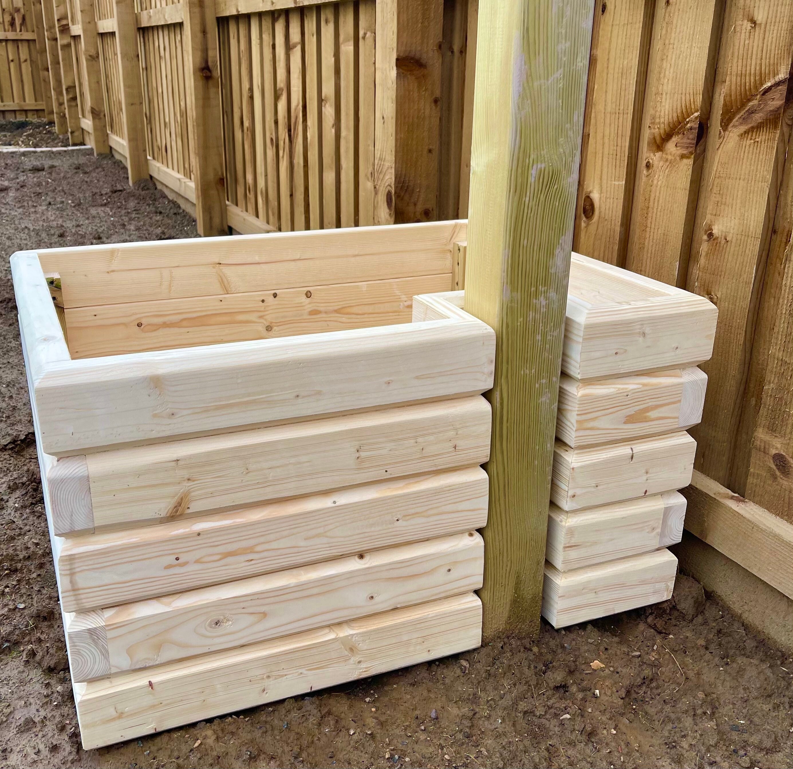 100cm plantador de madera caja jardín a través de plantador | Etsy