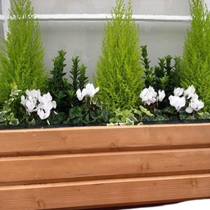 Gran caja de jardinería de madera contemporánea flotante | Etsy