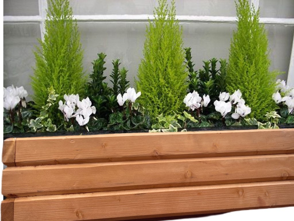 Gran caja de jardinería de madera contemporánea flotante | Etsy